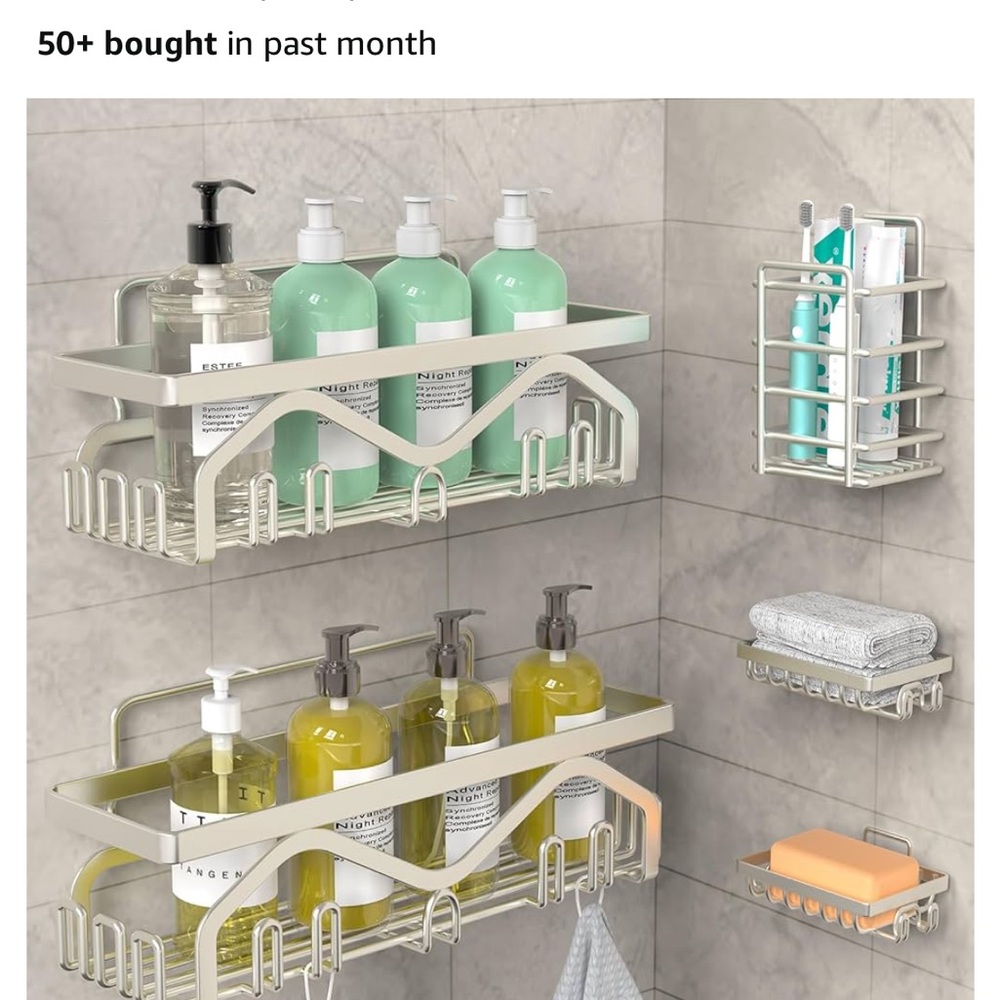 Elegant Cream Bathroom Shelf Set